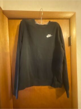 Nike Black White Logo Long Sleeve Tube Neck  Sweatshirt Women Size Small